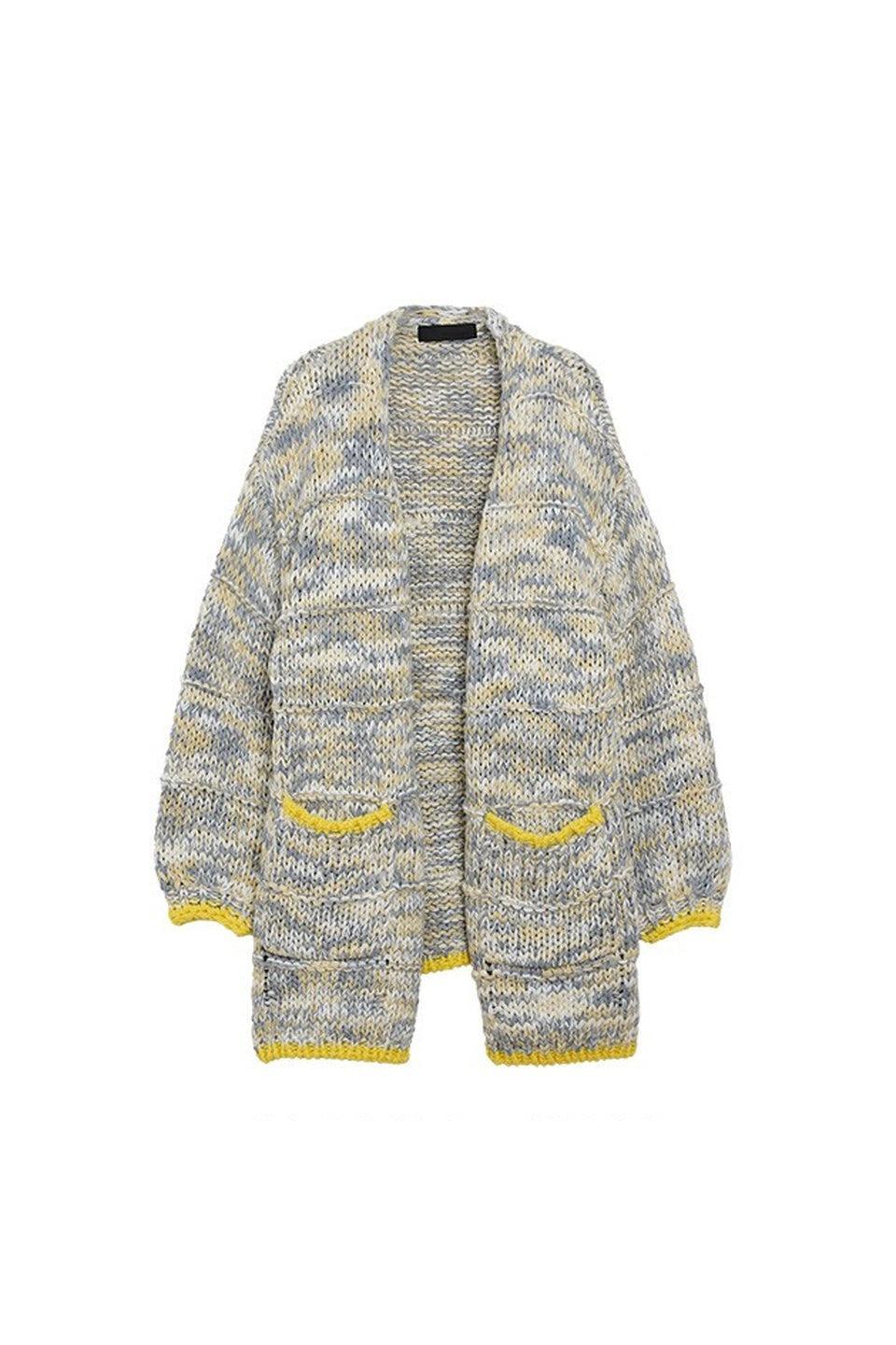 MICALLE MICALLE-Mixed Yarn Long Cardigan-NOWALL