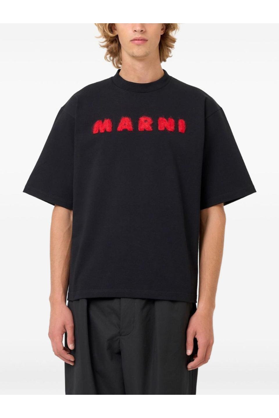 MARNI-Mohair Patch Logo T-shirt-NOWALL