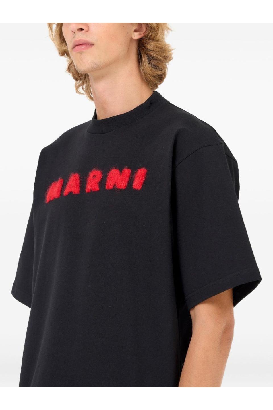 MARNI-Mohair Patch Logo T-shirt-NOWALL
