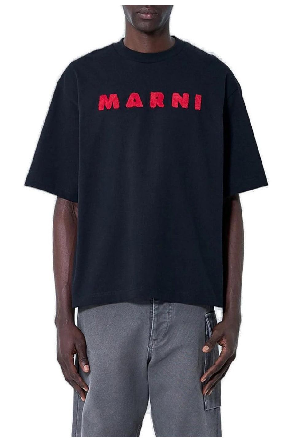 MARNI-Mohair Patch Logo T-shirt-NOWALL