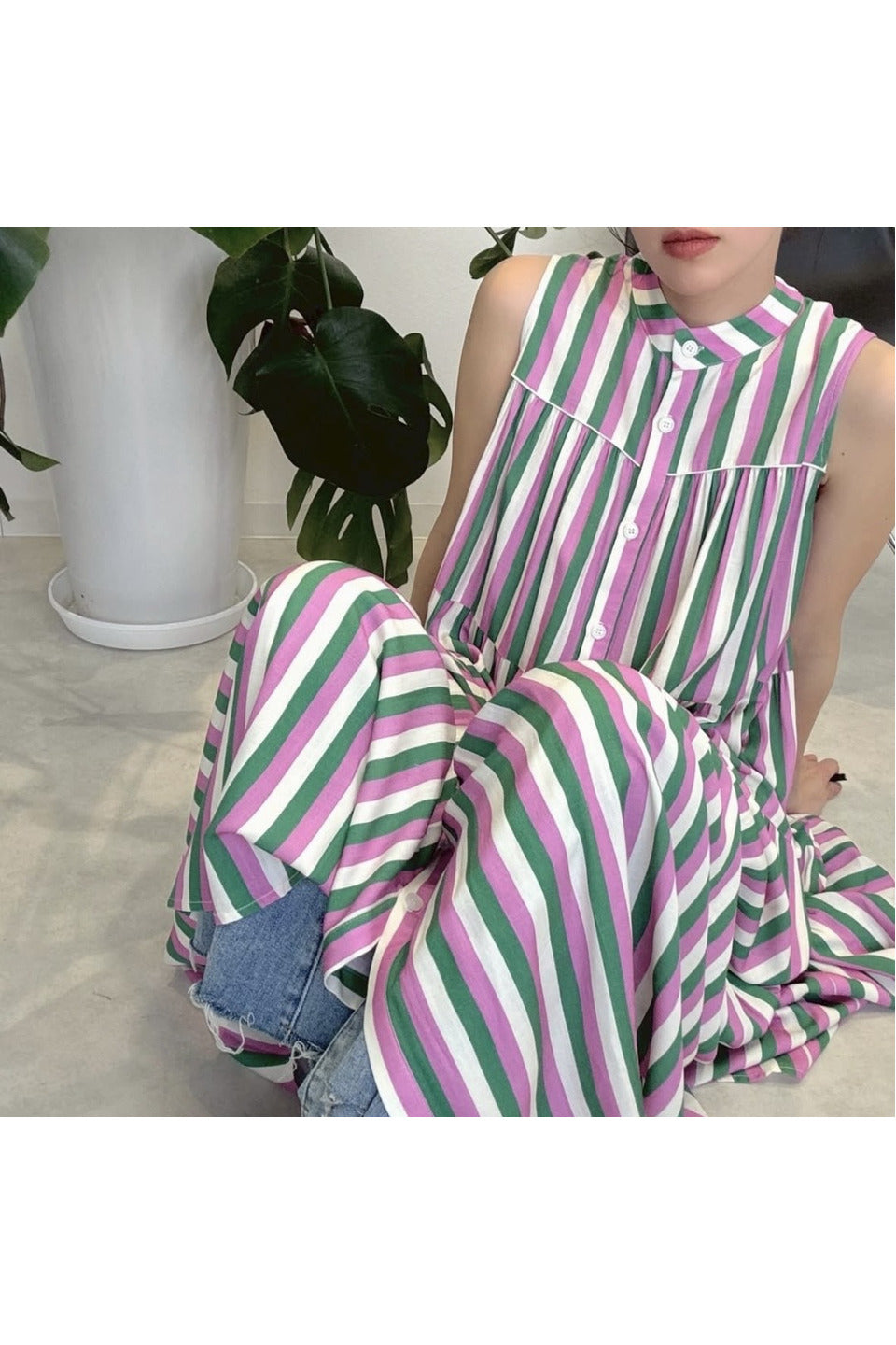 MICALLE MICALLE-Multi Stripe One Piece-NOWALL