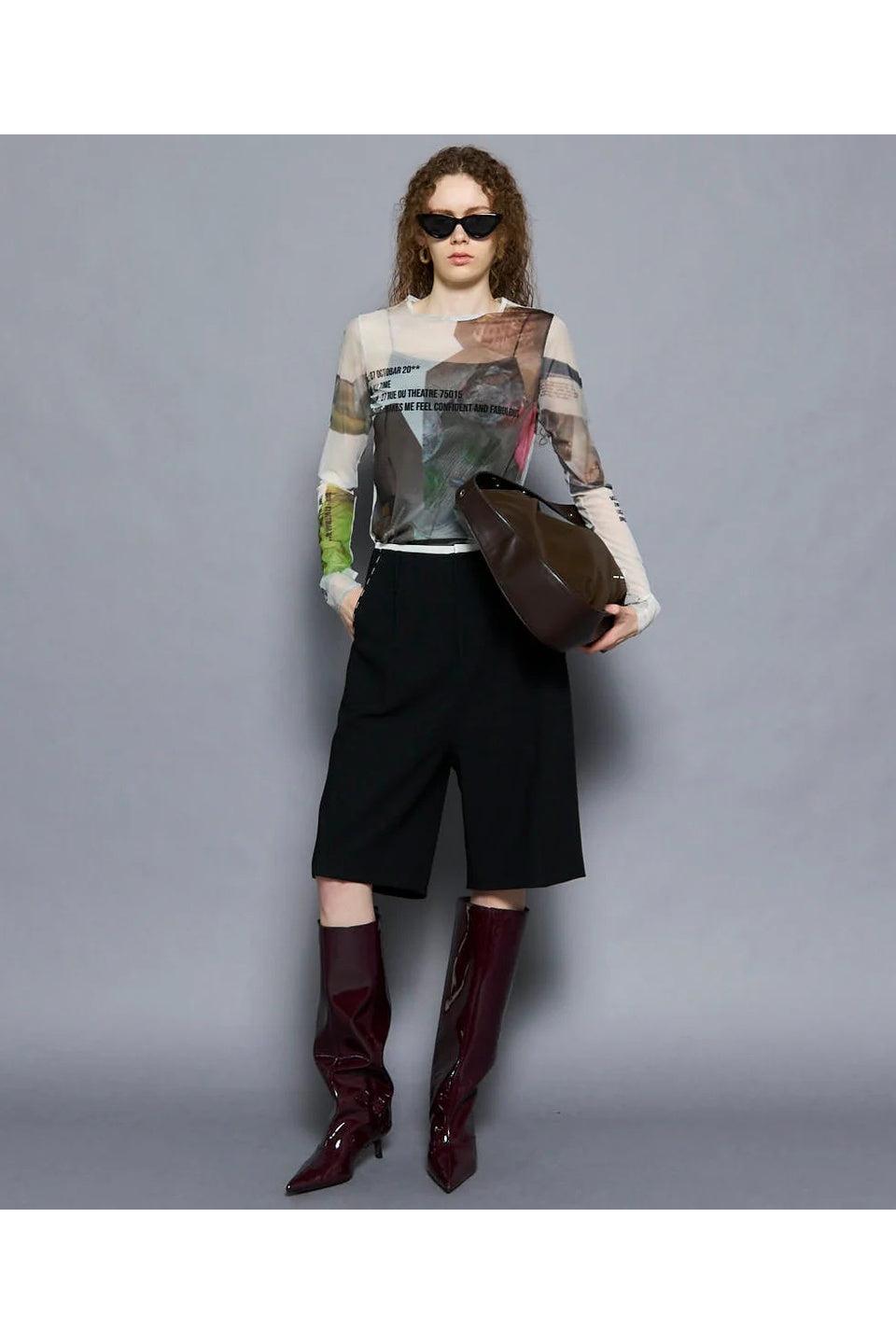 MAISON SPECIAL-ORDINARY DAYS PRINT SHEER TOPS-NOWALL