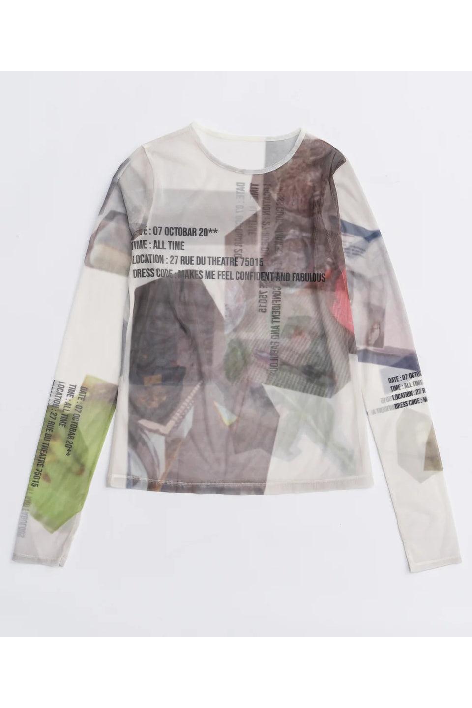 MAISON SPECIAL-ORDINARY DAYS PRINT SHEER TOPS-NOWALL