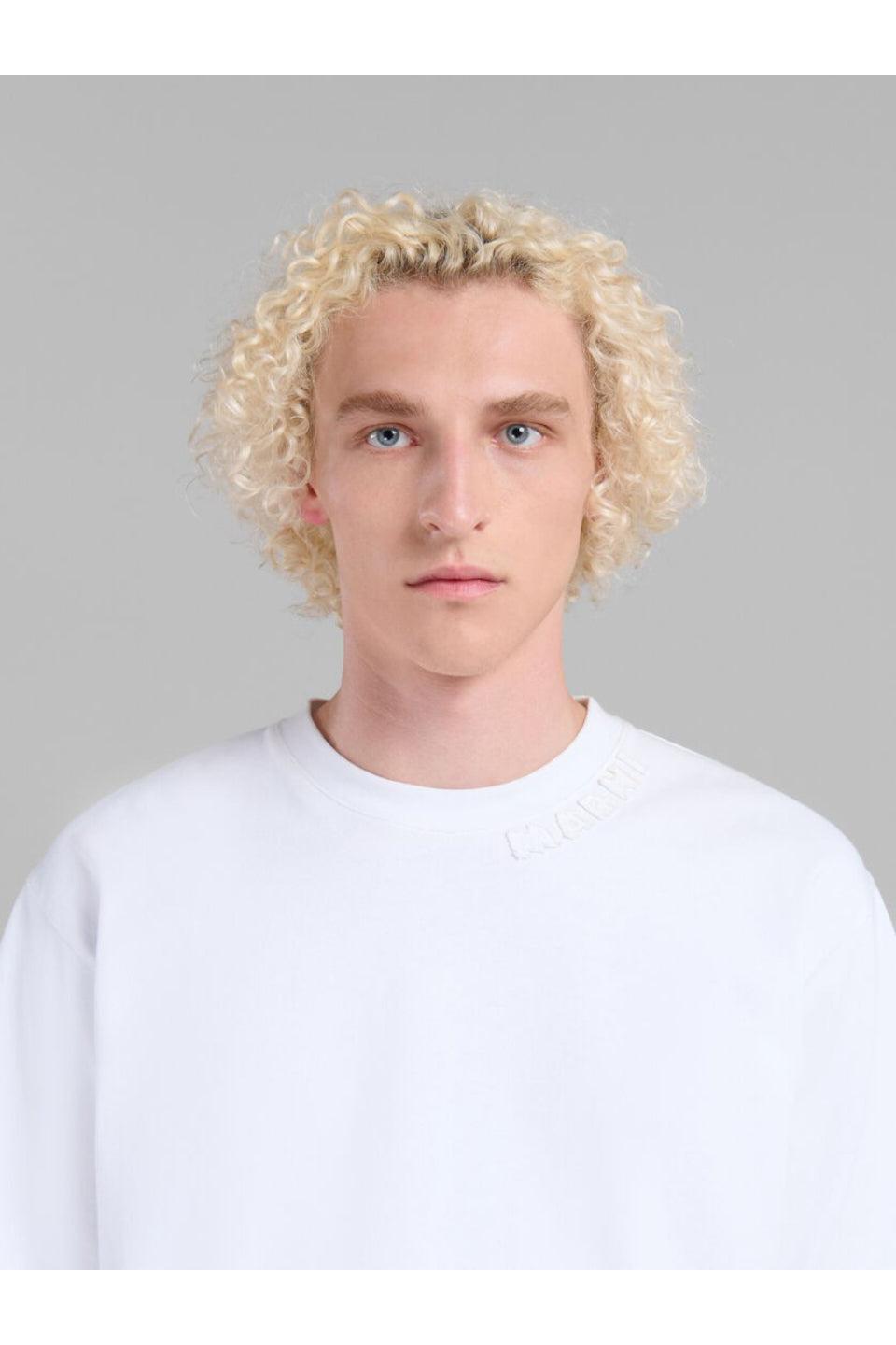 MARNI-Oversized Organic Cotton T-shirt with Marni Patch-NOWALL