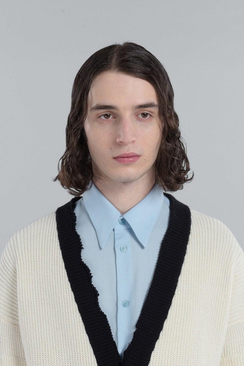 MARNI-PATCH COTTON WOOL CARDIGAN-NOWALL
