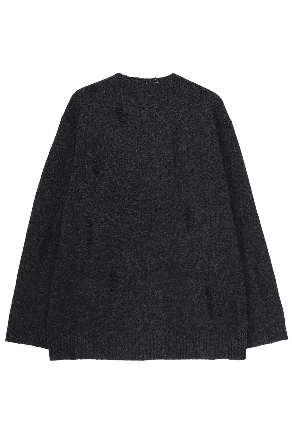 Yohji Yamamoto POUR HOMME-PLAIN STITCH CRASHED ROUND NECK PULLOVER-NOWALL
