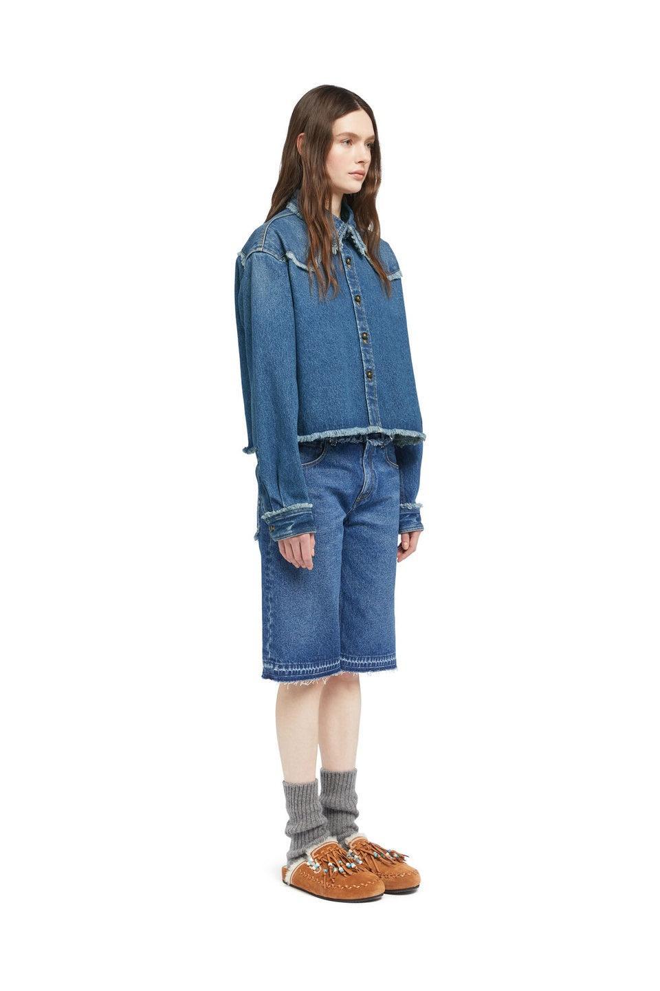 ALANUI-Pacific Roads Cropped Denim Shirt-NOWALL