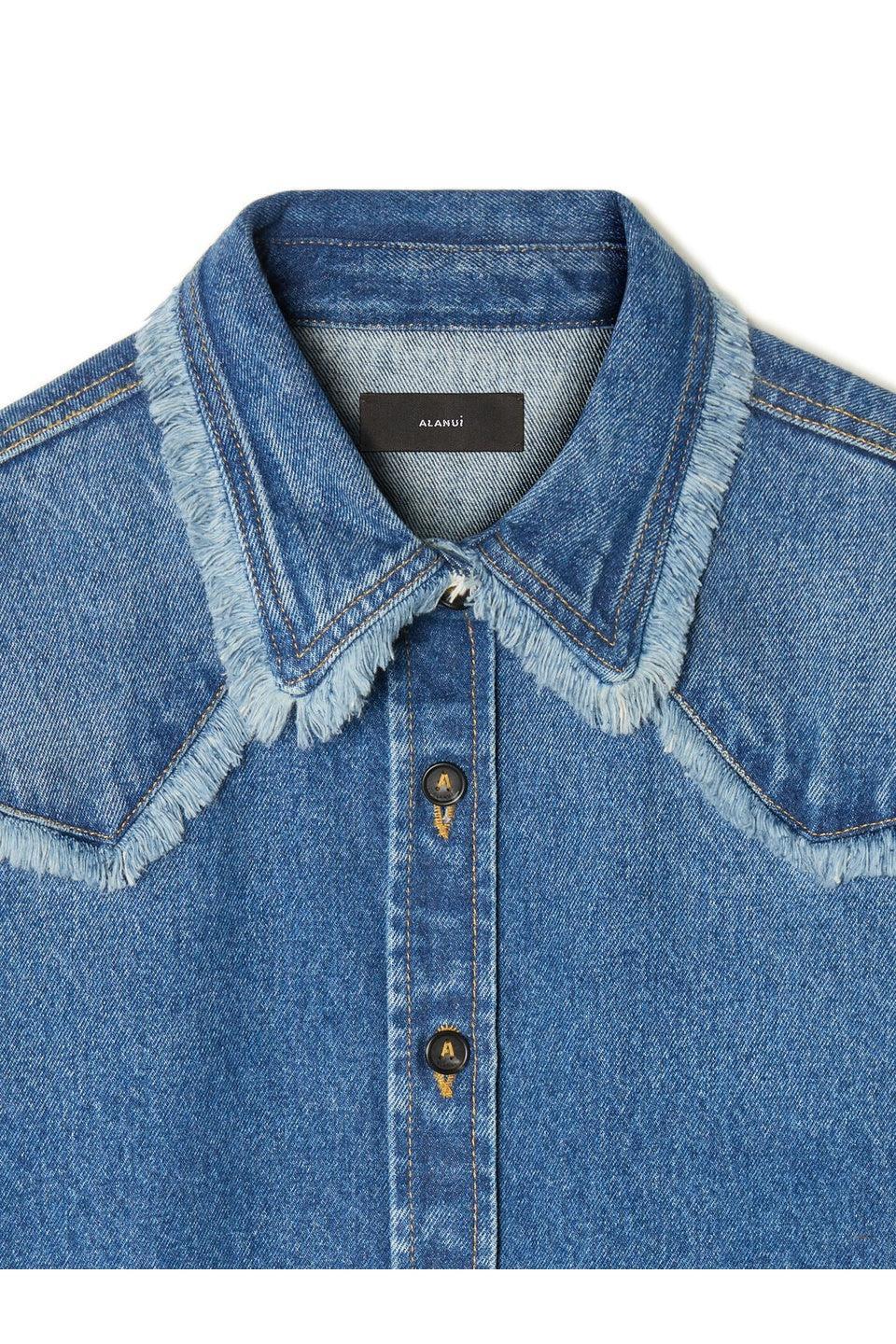 ALANUI-Pacific Roads Cropped Denim Shirt-NOWALL