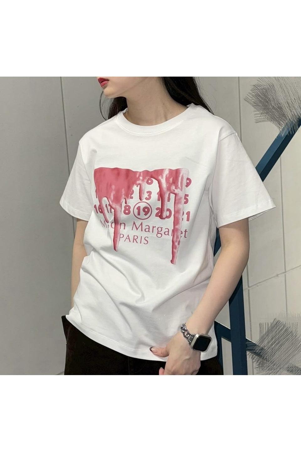 MICALLE MICALLE-Painted Logo Short Sleeve Tee-NOWALL