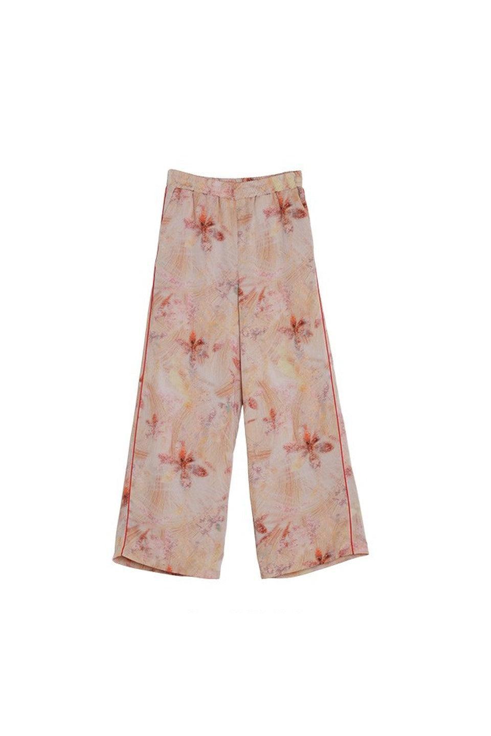 MICALLE MICALLE-Palm Print Wide Pants-NOWALL