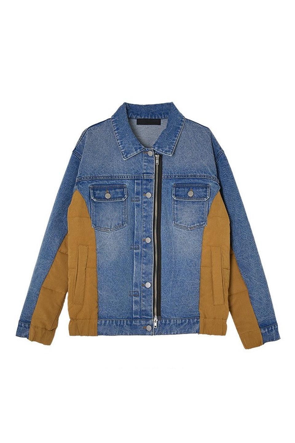 MICALLE MICALLE-Paneled Denim Jacket-NOWALL