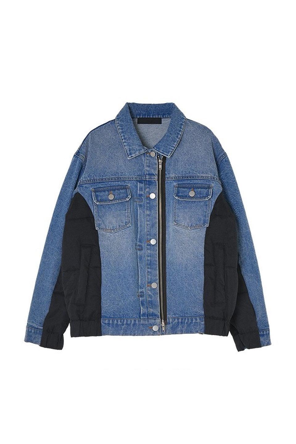 MICALLE MICALLE-Paneled Denim Jacket-NOWALL