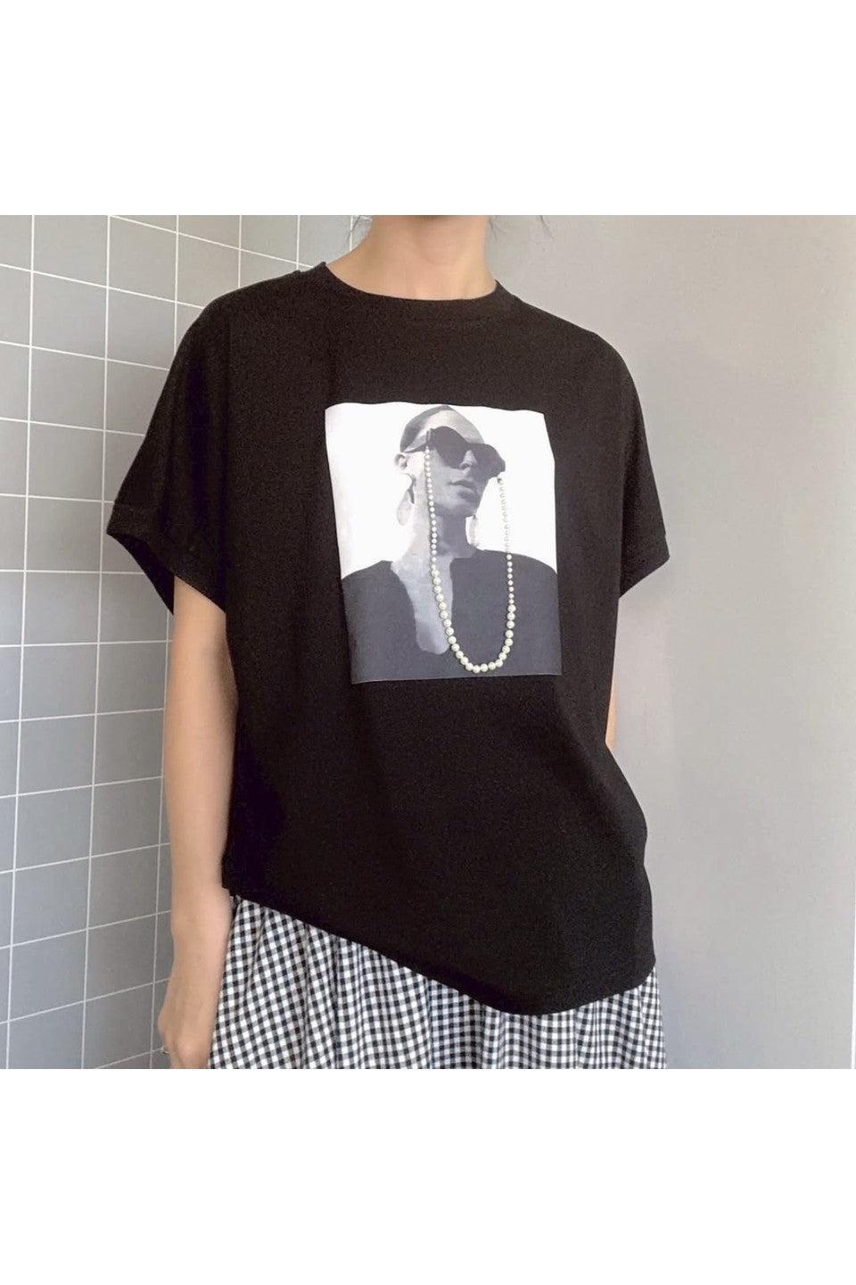 MICALLE MICALLE-Photo Print T-Shirt-NOWALL