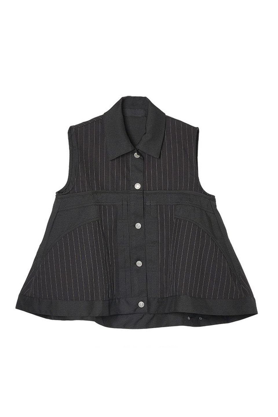 MICALLE MICALLE-Pinstripe Layered Vest-NOWALL