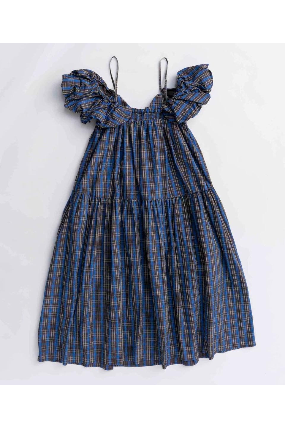 MAISON SPECIAL-Plaid Taffeta Voluminous Dress-NOWALL