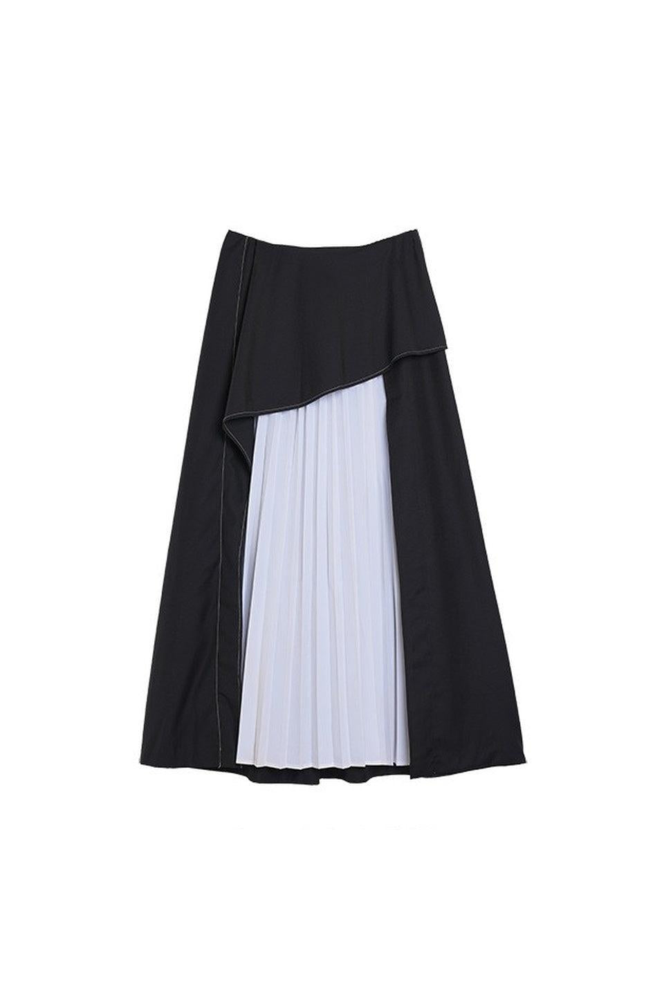 MICALLE MICALLE-Pleats Docking Wrap Skirt-NOWALL