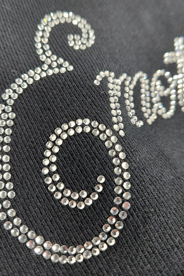 EMOTIONALLY UNAVAILABLE-RHINESTONE SWEATSHORT-NOWALL