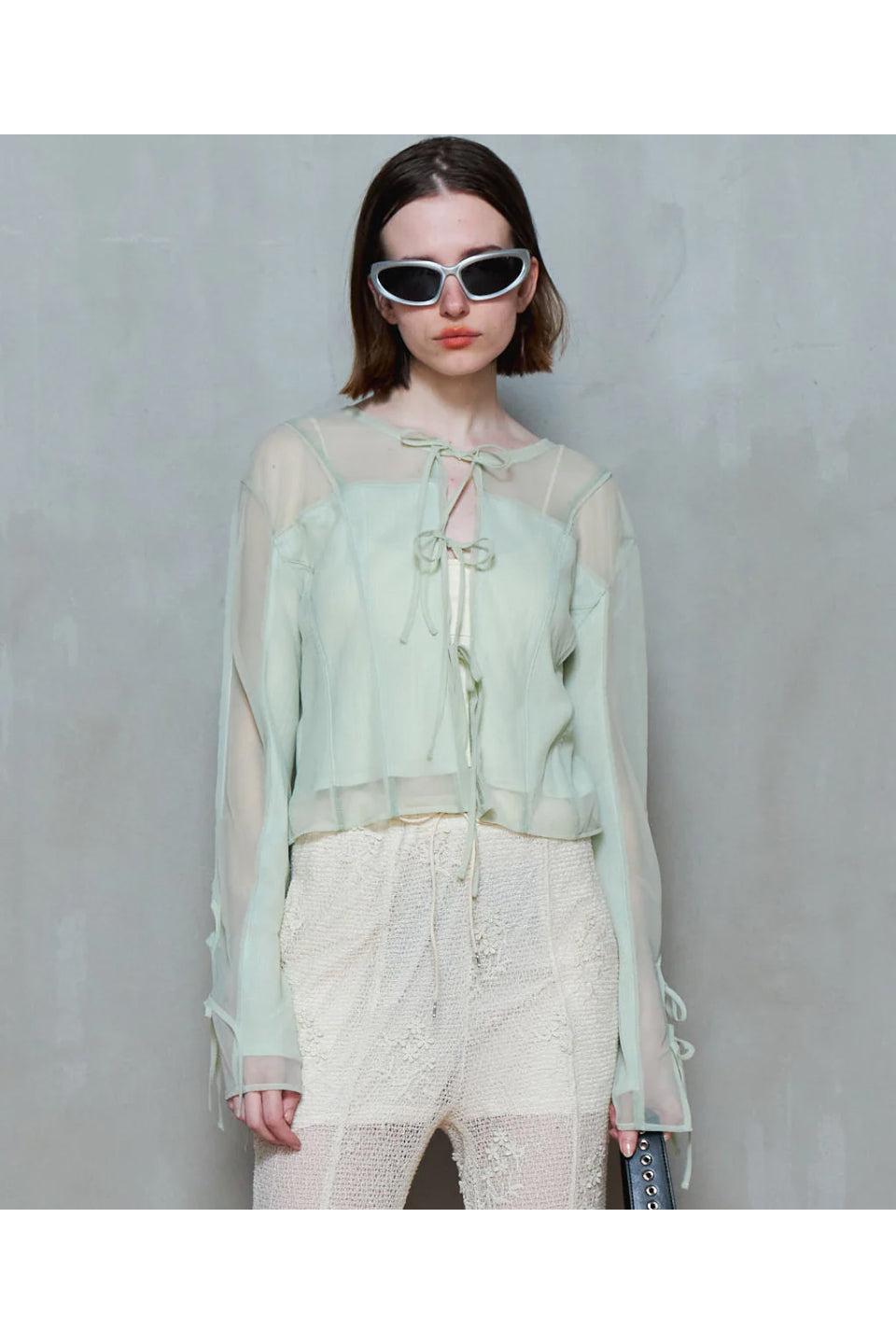 MAISON SPECIAL-Reversible Sheer Cardigan-NOWALL