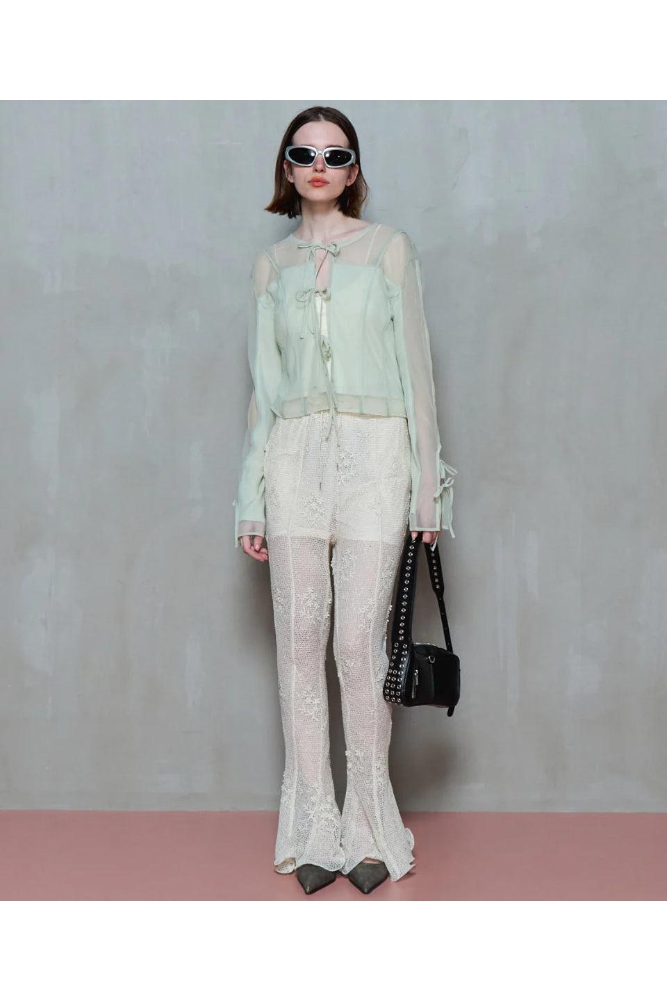 MAISON SPECIAL-Reversible Sheer Cardigan-NOWALL