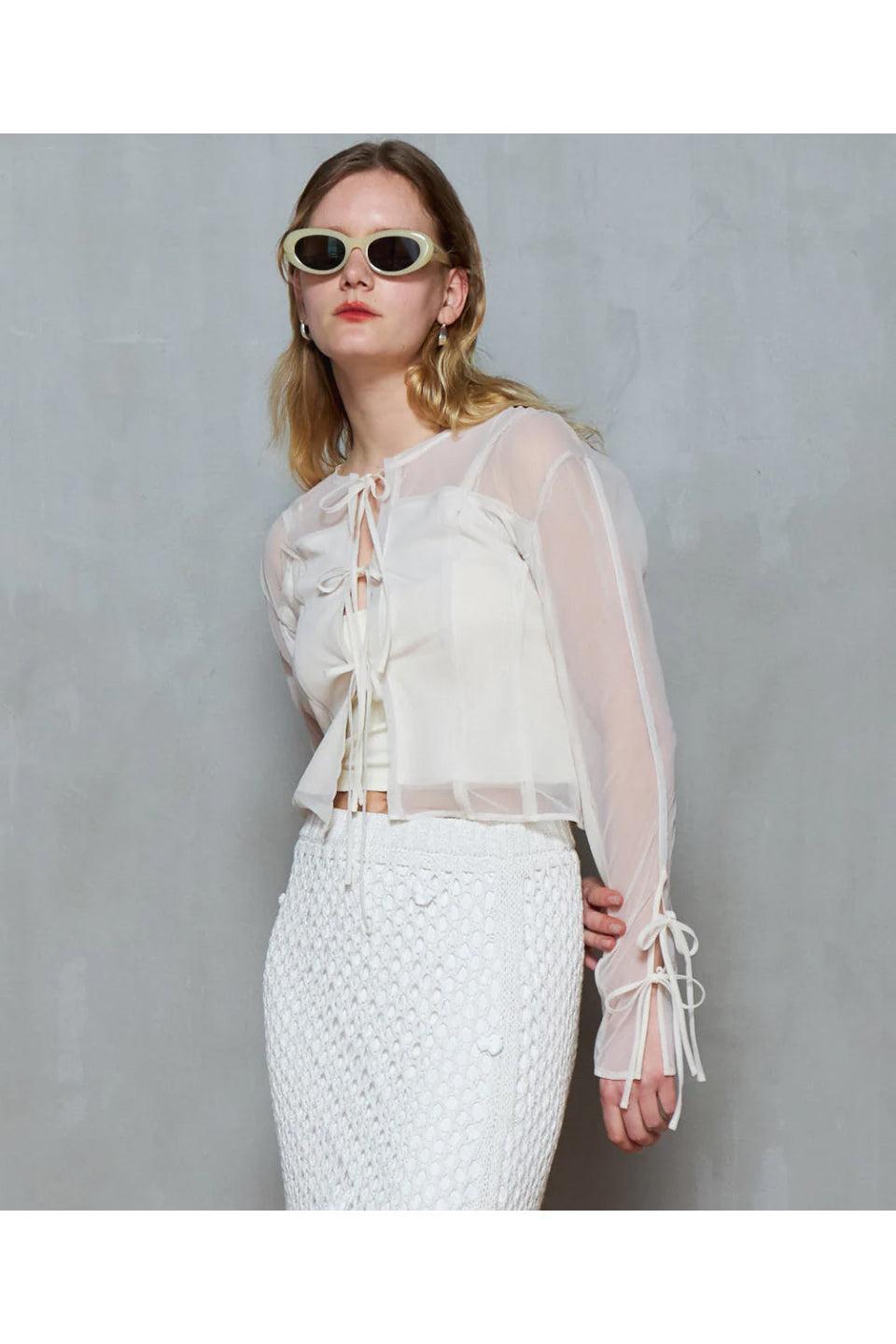 MAISON SPECIAL-Reversible Sheer Cardigan-NOWALL