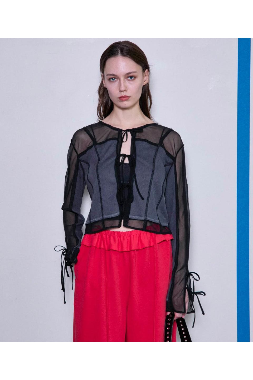 MAISON SPECIAL-Reversible Sheer Cardigan-NOWALL