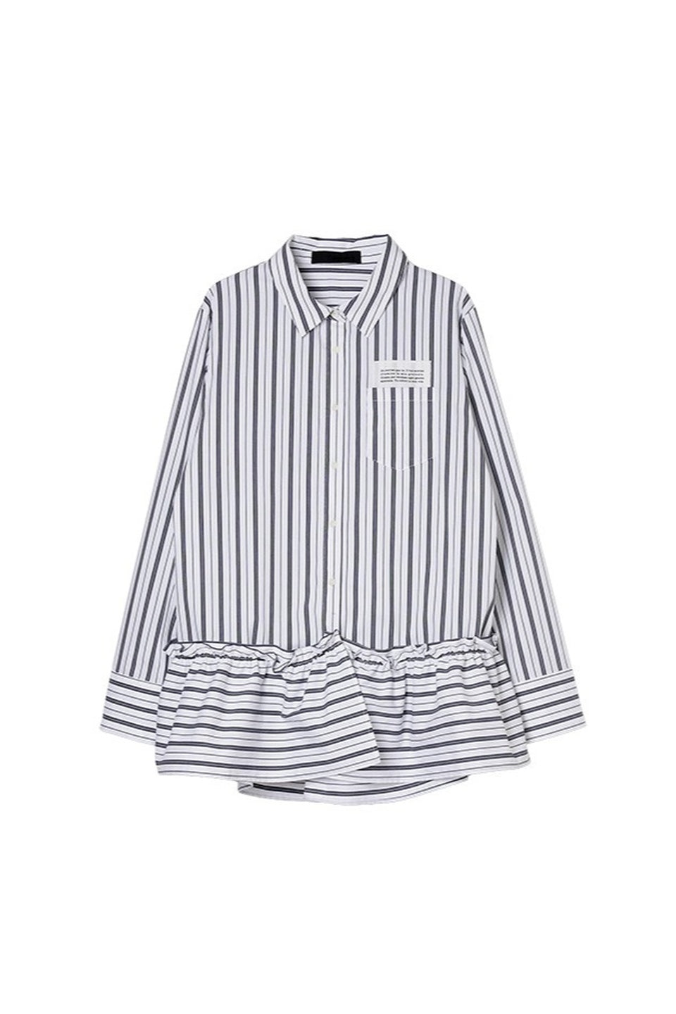 MICALLE MICALLE-Ruffle Hem Long Shirt-NOWALL