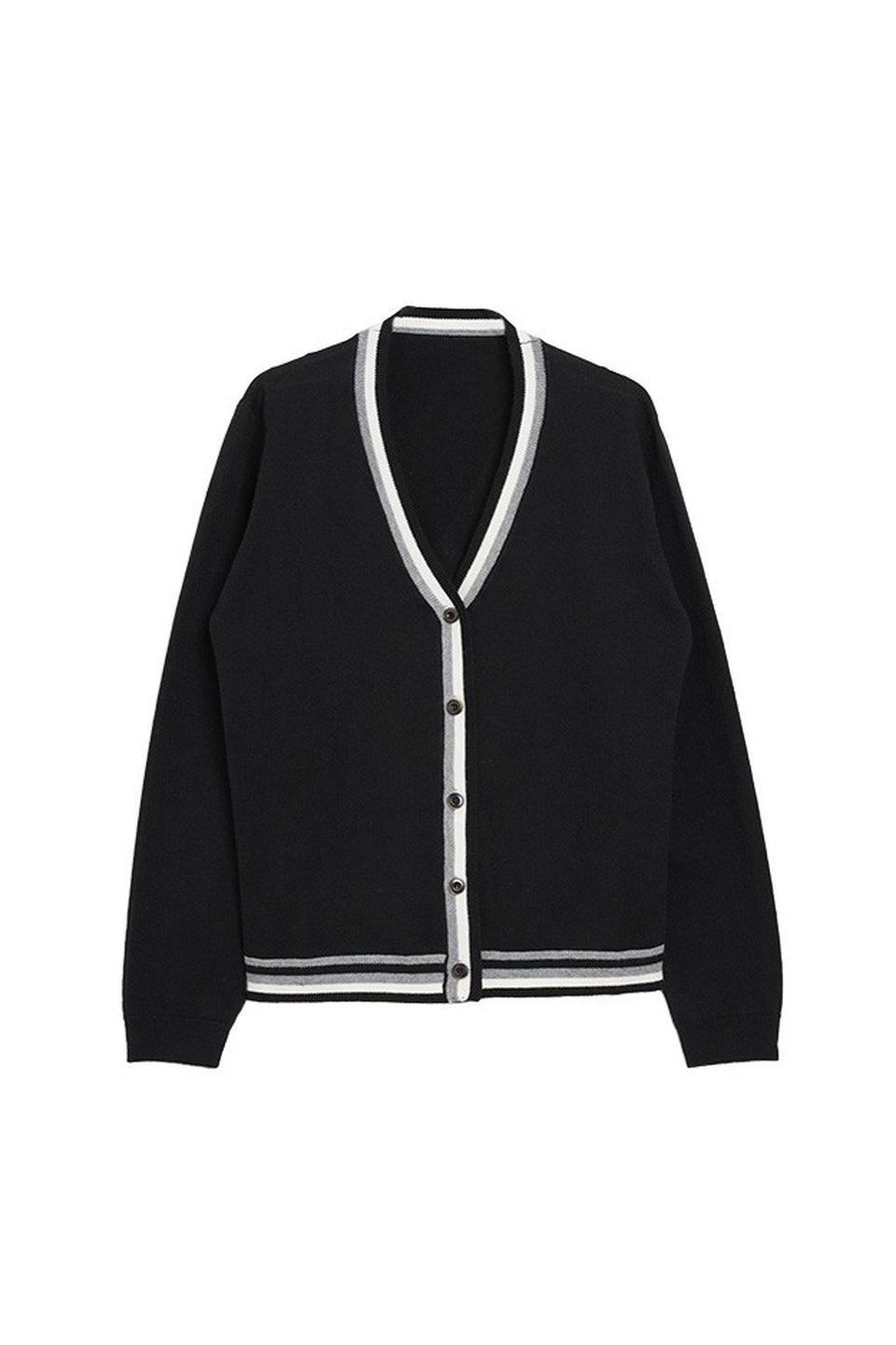 MICALLE MICALLE-STRIPED TRIM CARDIGAN-NOWALL