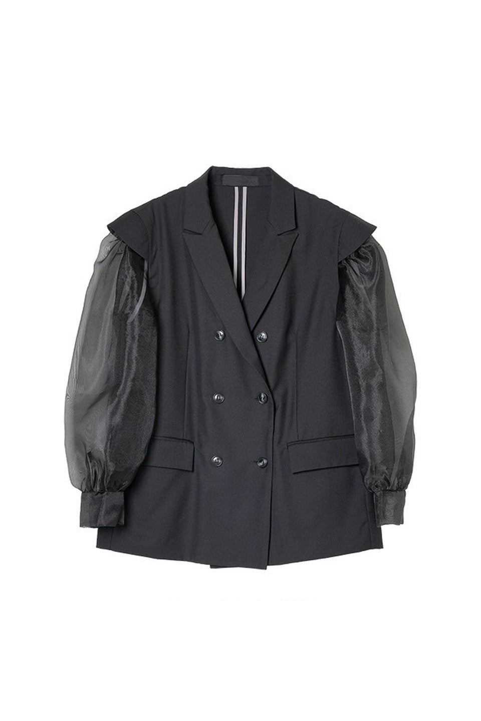 MICALLE MICALLE-Sheer Sleeve Double Jacket-NOWALL