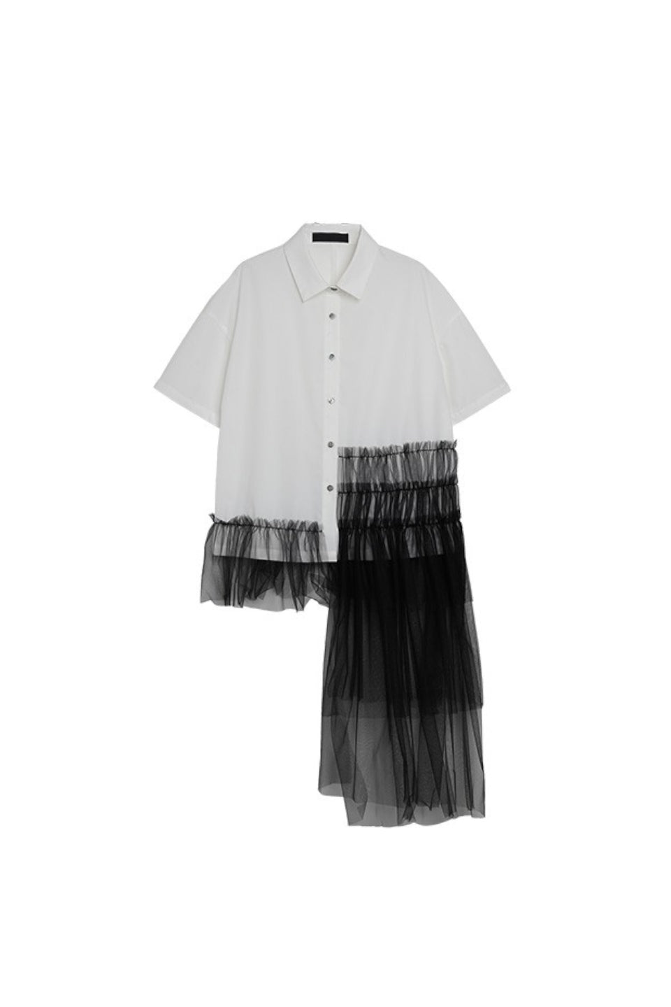 MICALLE MICALLE-Shirt with Asymmetrical Lace-NOWALL