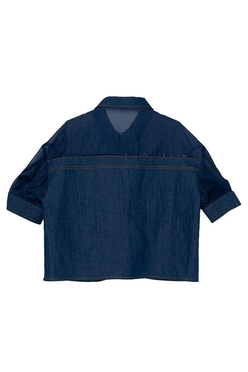 MICALLE MICALLE-Short Sleeve Denim Jacket-NOWALL