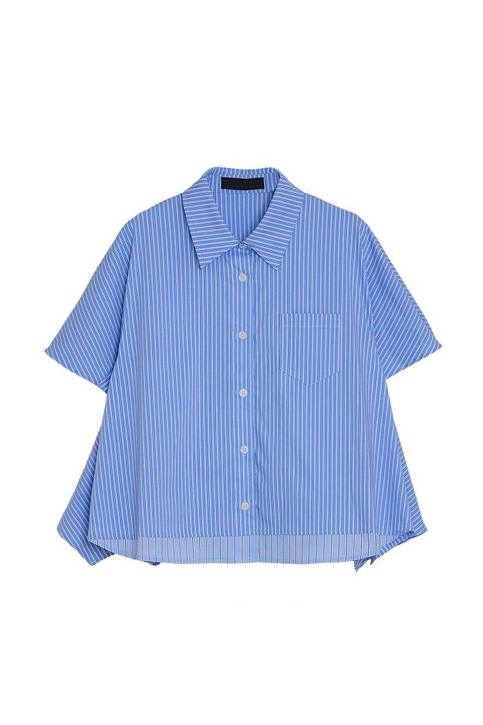 MICALLE MICALLE-Short Sleeve Flare Shirt-NOWALL