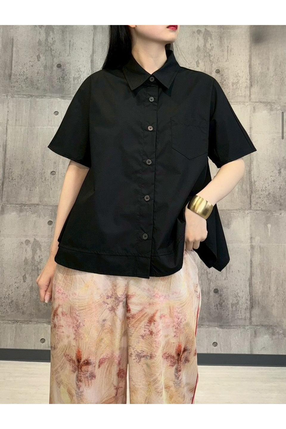 MICALLE MICALLE-Short Sleeve Flare Shirt-NOWALL