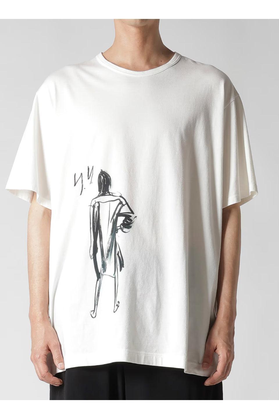 Yohji Yamamoto POUR HOMME-Single Jersey Print Half Sleeve-NOWALL