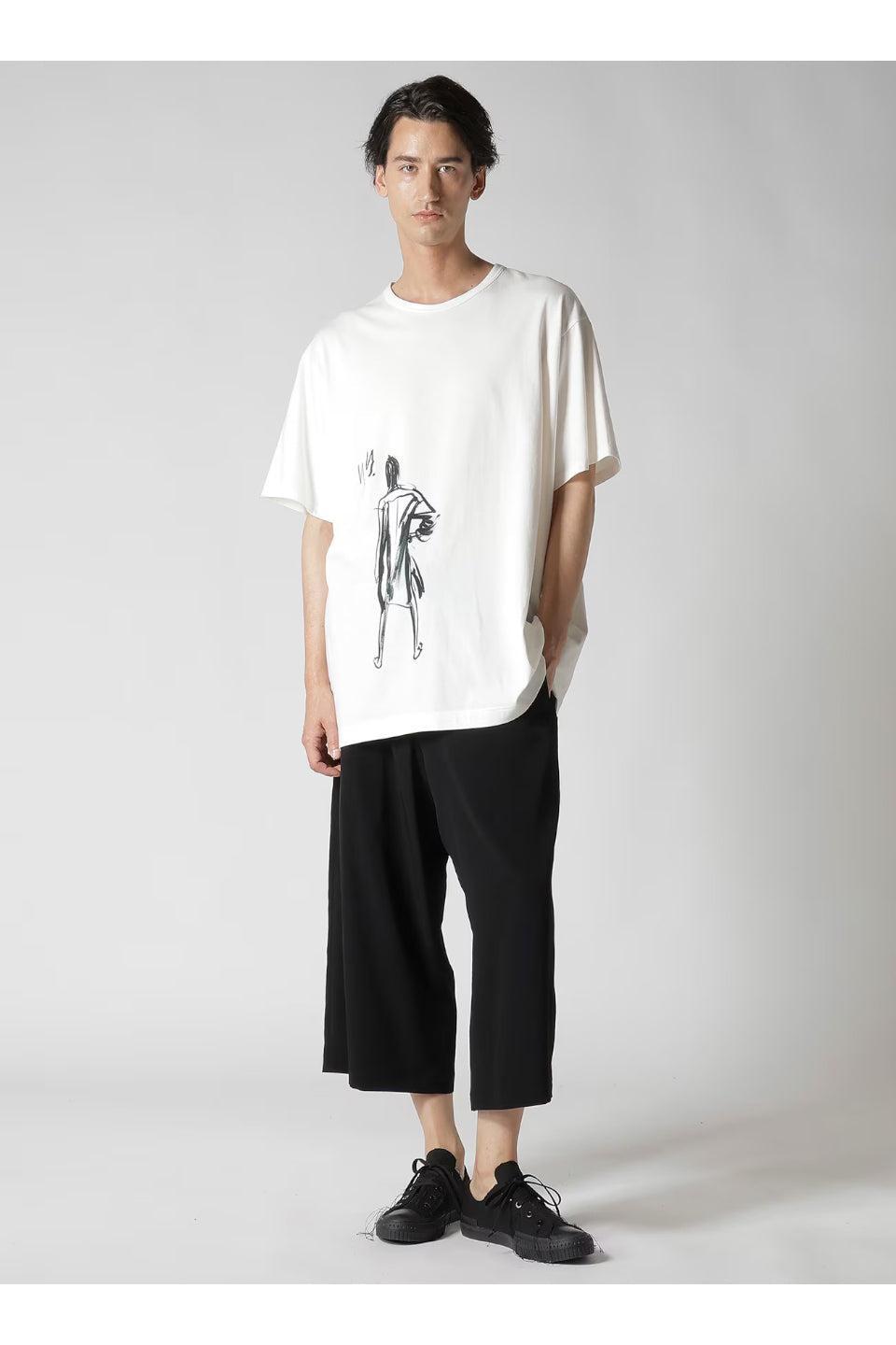 Yohji Yamamoto POUR HOMME-Single Jersey Print Half Sleeve-NOWALL