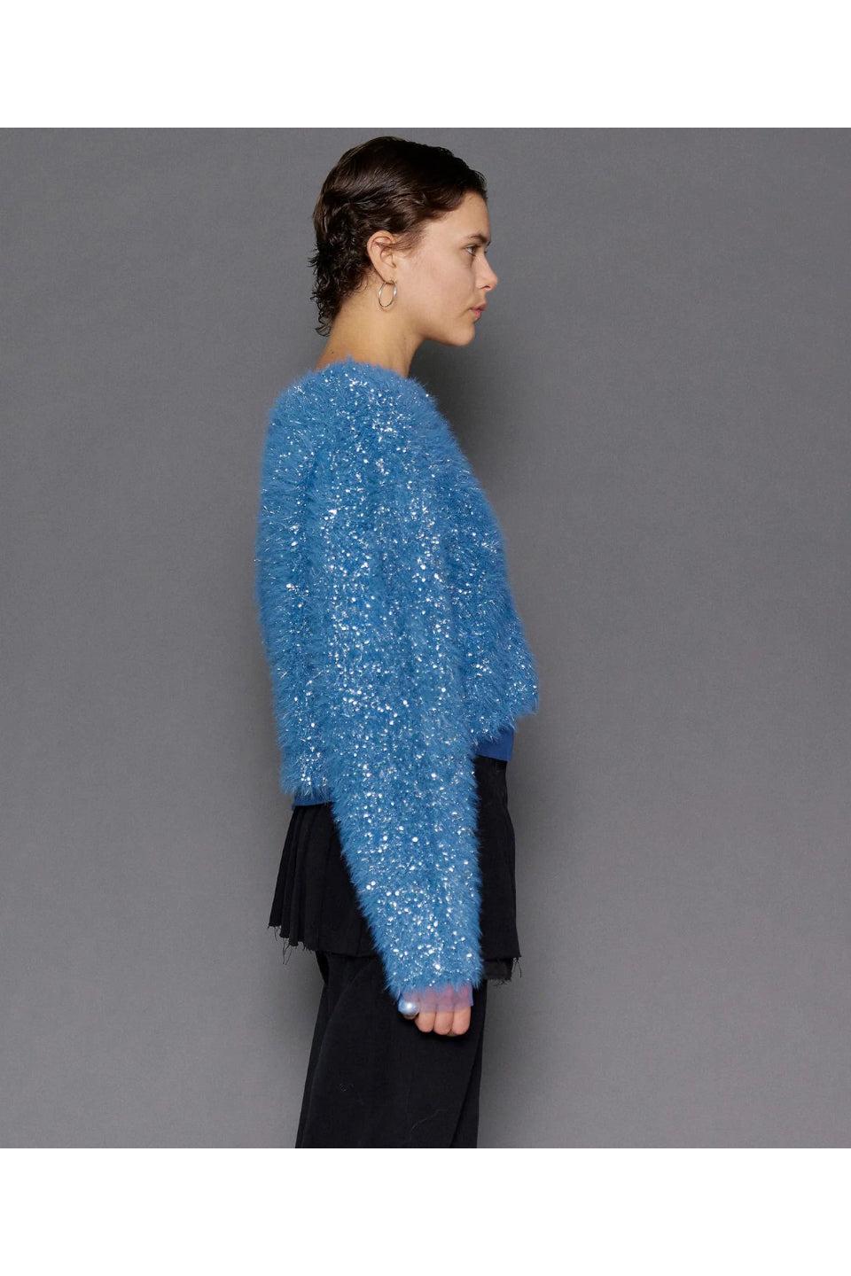 MAISON SPECIAL-Sparkling Shaggy Knit Pullover-NOWALL