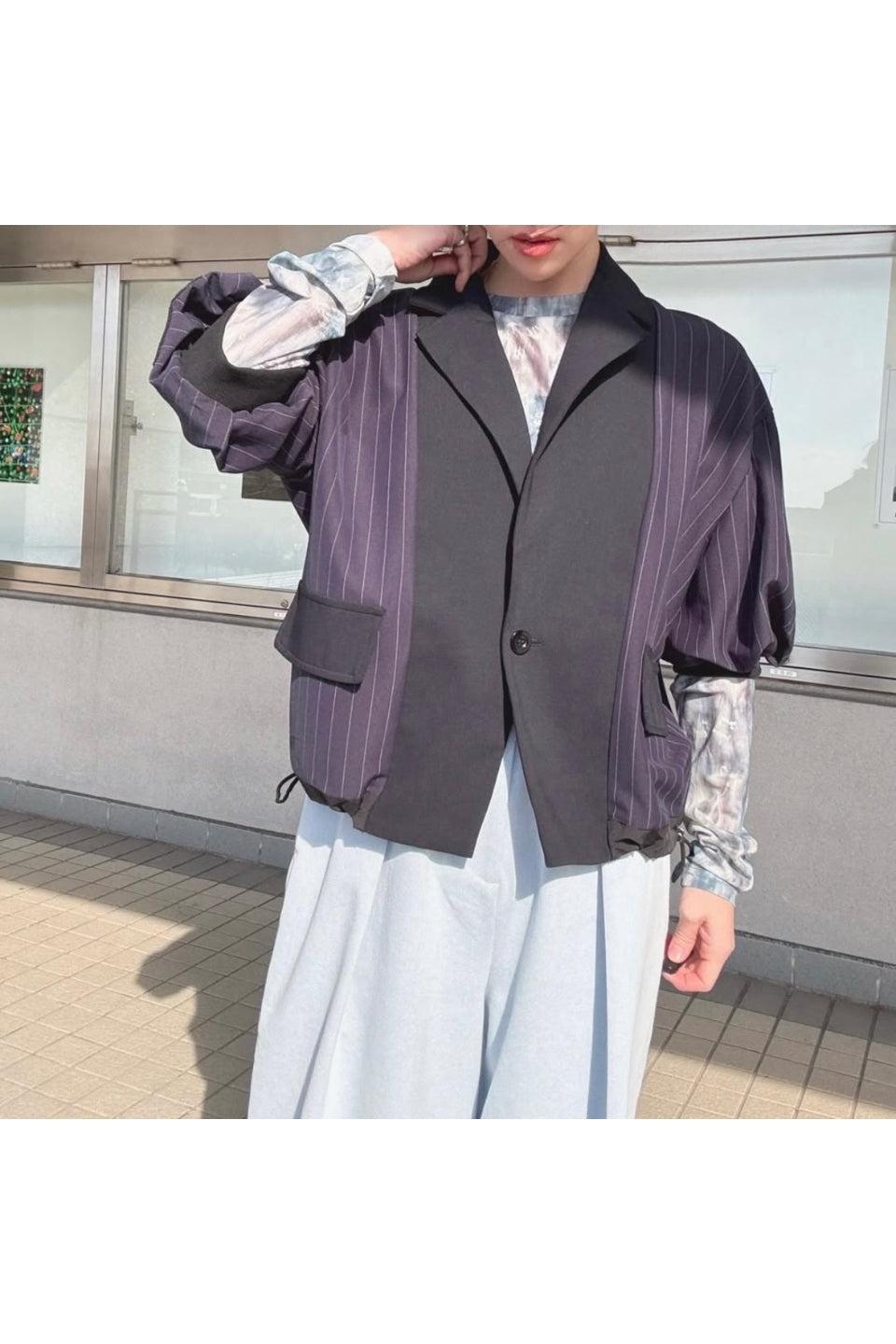 MICALLE MICALLE-Striped Blouson-NOWALL