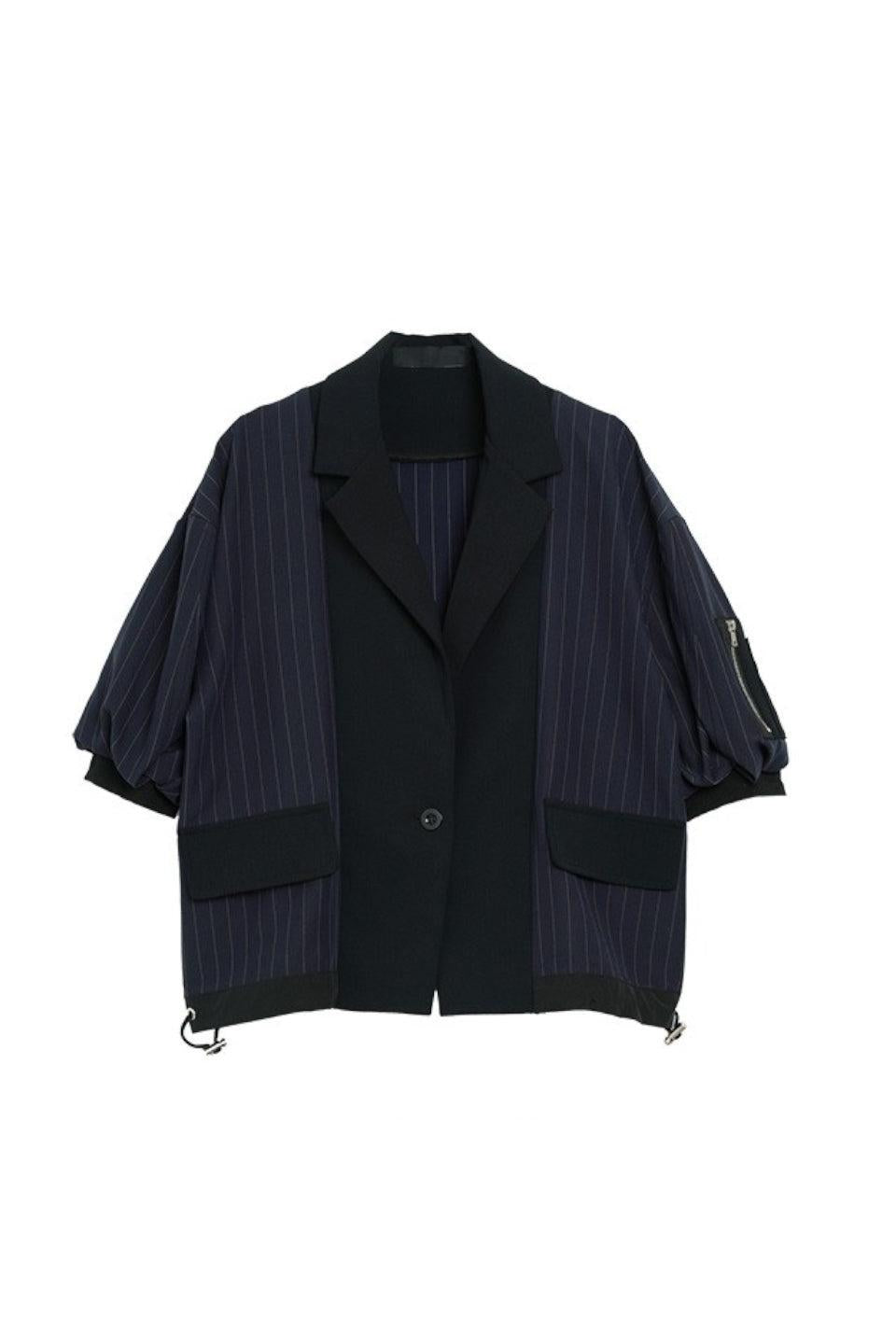 MICALLE MICALLE-Striped Blouson-NOWALL