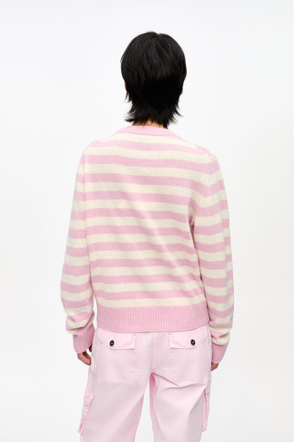 GANNI-Striped Graphic Wool Bunny Jumper-NOWALL