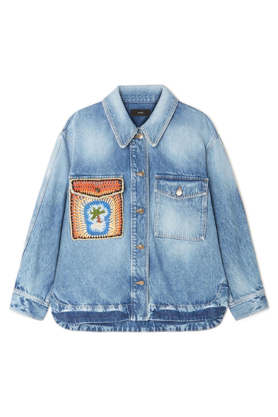 ALANUI-Sunny Crochet Denim Shirt-NOWALL