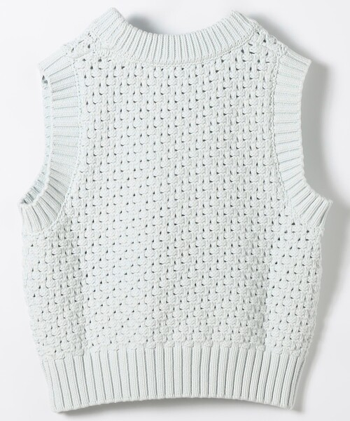 GANNI-Textured Cotton Pointelle Vest-NOWALL