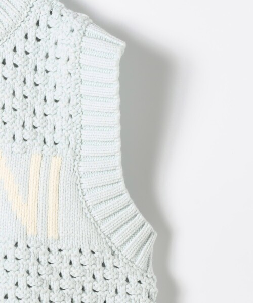 GANNI-Textured Cotton Pointelle Vest-NOWALL