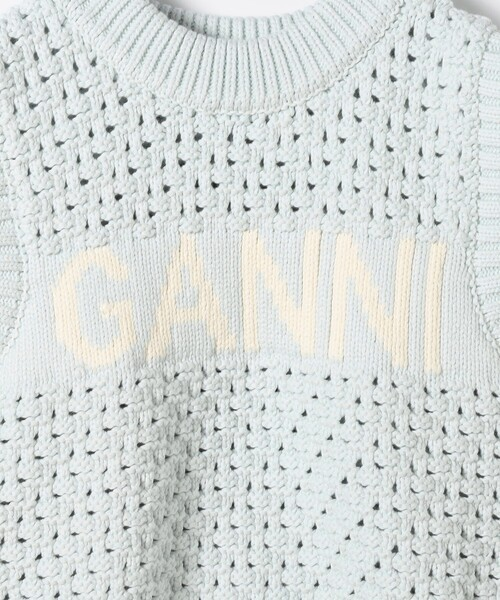 GANNI-Textured Cotton Pointelle Vest-NOWALL