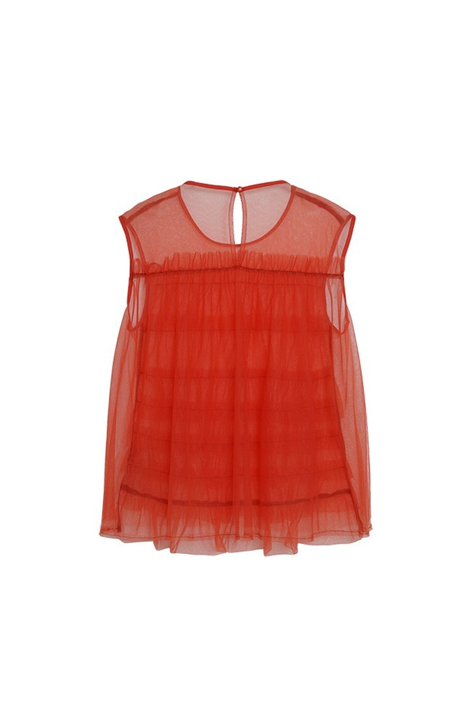 MICALLE MICALLE-Tiered Tulle Sleeveless Top-NOWALL