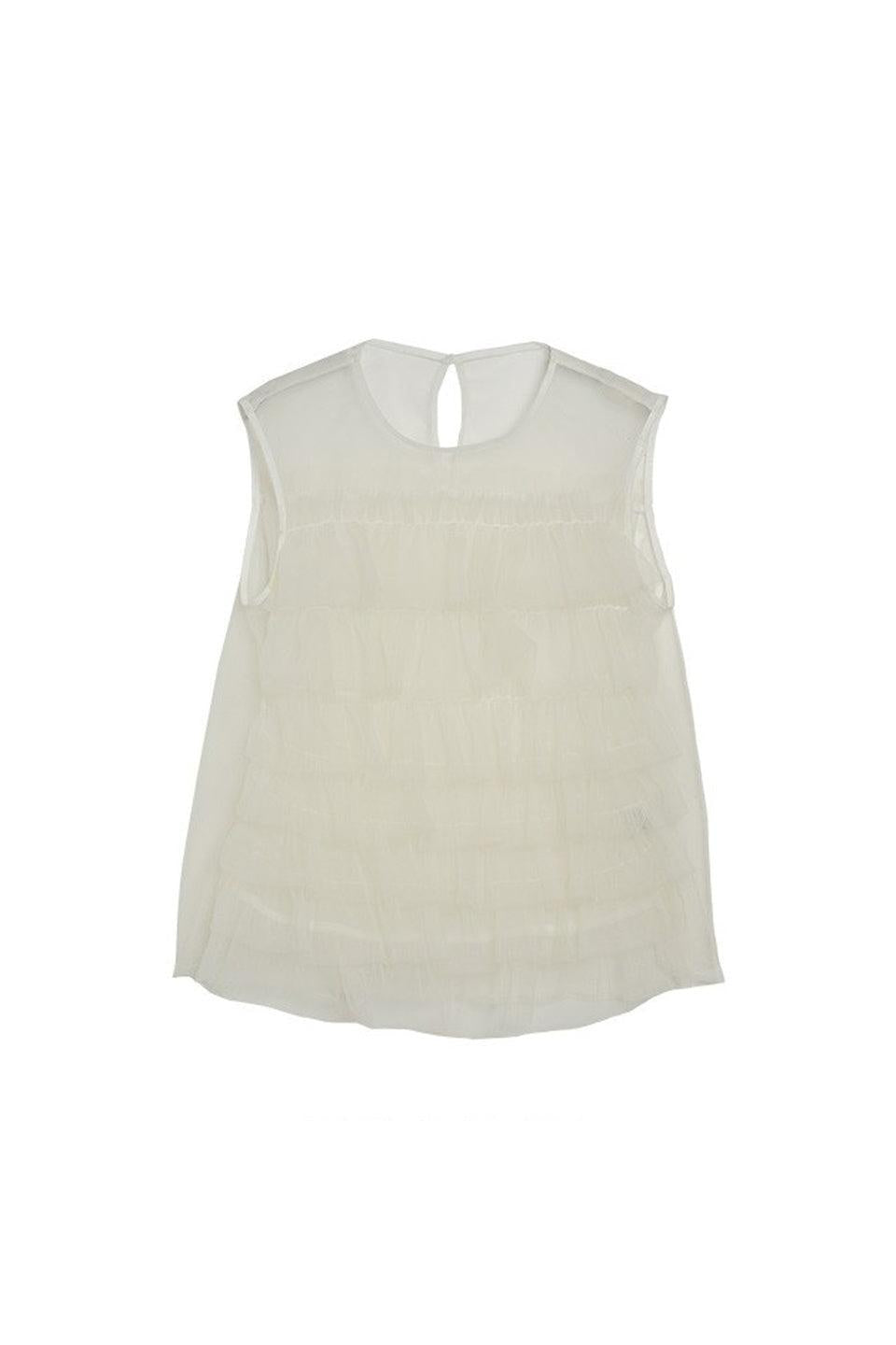 MICALLE MICALLE-Tiered Tulle Sleeveless Top-NOWALL