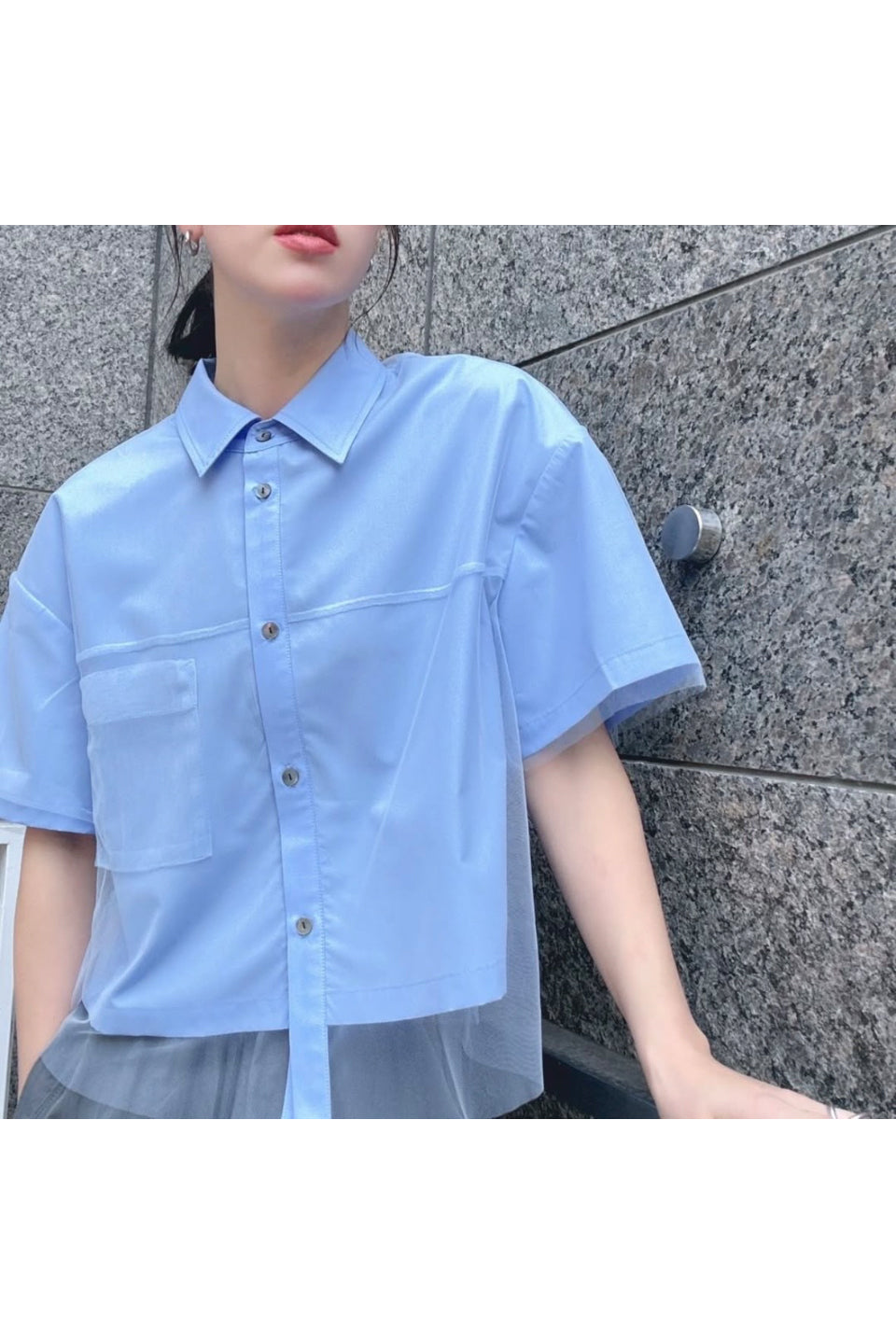 MICALLE MICALLE-Tulle Design Shirt-NOWALL