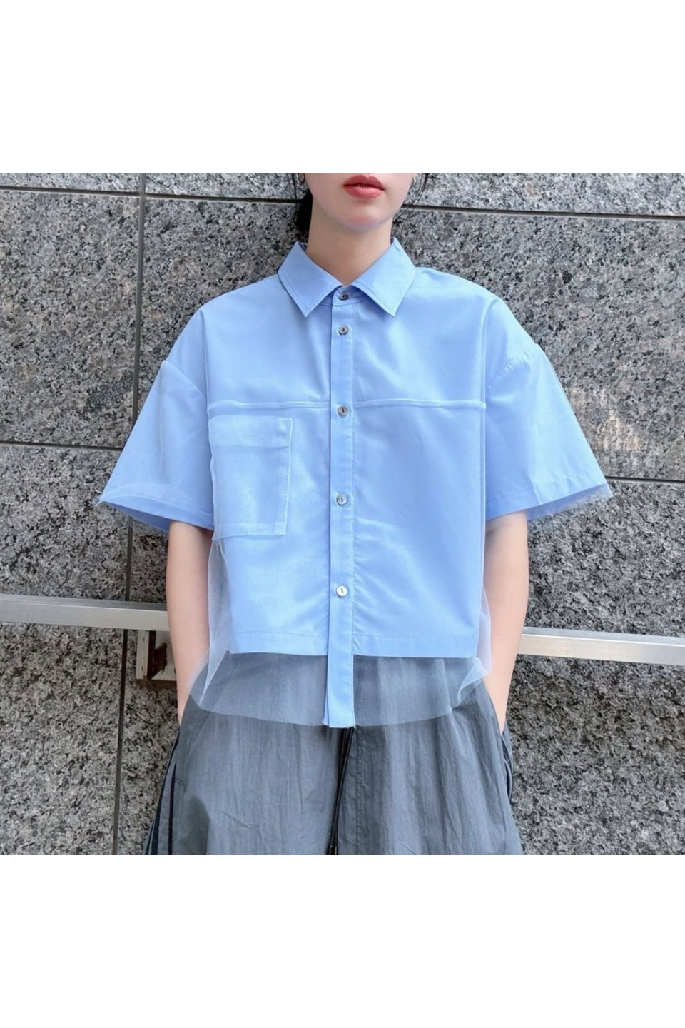 MICALLE MICALLE-Tulle Design Shirt-NOWALL