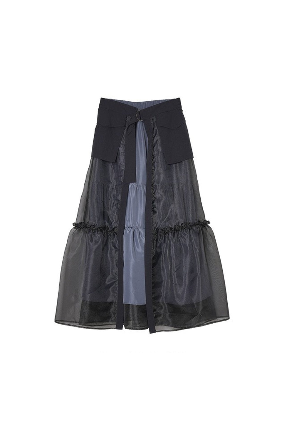 MICALLE MICALLE-Tulle Layered Long Skirt-NOWALL
