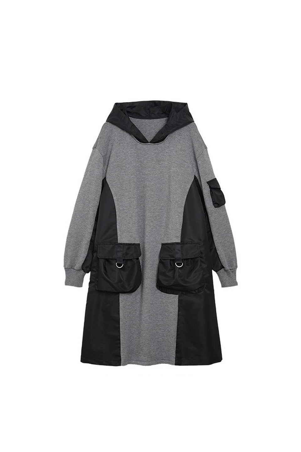 MICALLE MICALLE-Utility Mix Hooded Dress-NOWALL