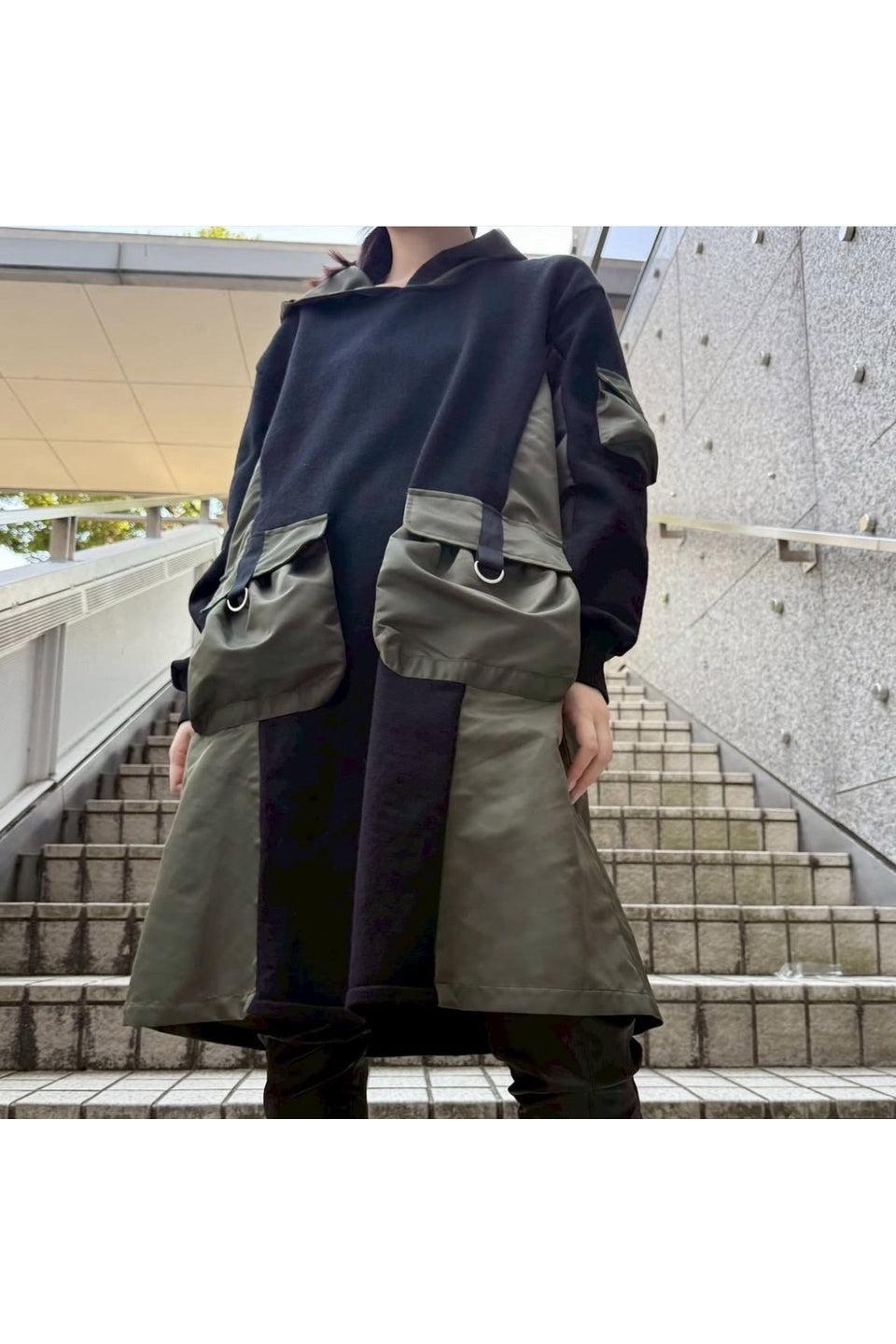 MICALLE MICALLE-Utility Mix Hooded Dress-NOWALL