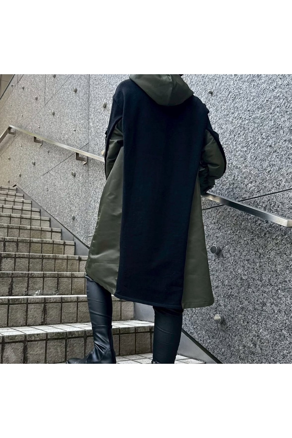 MICALLE MICALLE-Utility Mix Hooded Dress-NOWALL